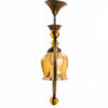 1950s Glass, Brass and Arcylic Art Deco Pendant attributed to Jacques Adnet - Image 4