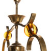 1950s Glass, Brass and Arcylic Art Deco Pendant attributed to Jacques Adnet - Image 6