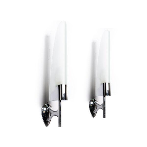 1955 Chrome and Glass Sconce by Max Ingrand for Fontana Arte