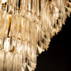 1970's Quadriedri Murano Glass and Brass Chandelier by Venini - Image 8